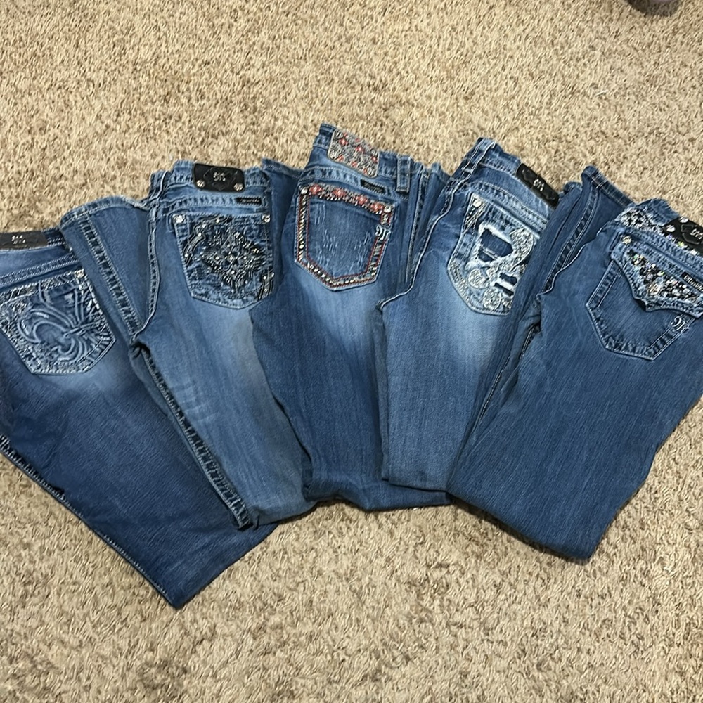 5 pairs of Miss Me Jeans